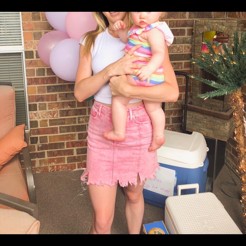 Hot pink skirt from Zara